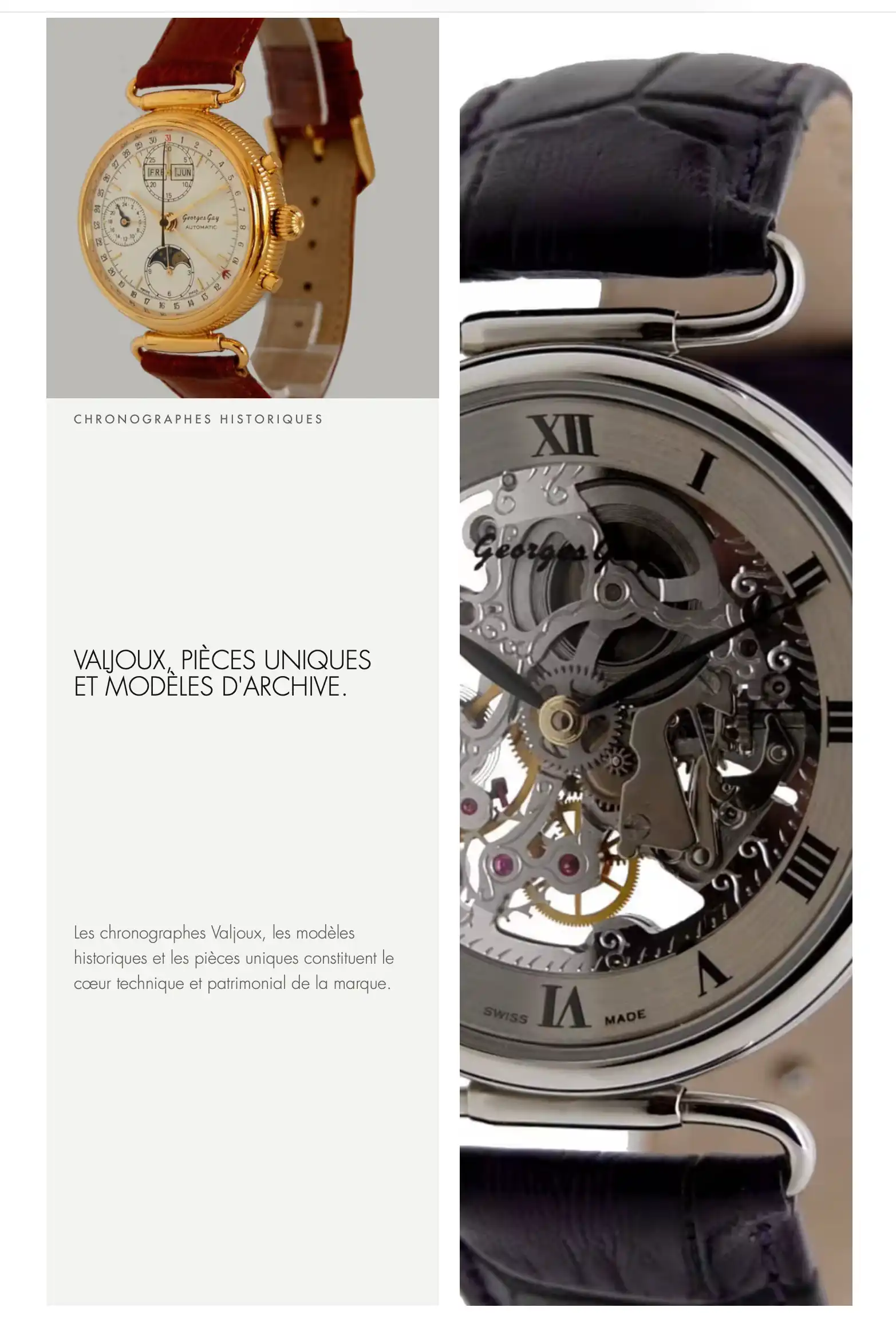 Collection de chronographes Georges Gay