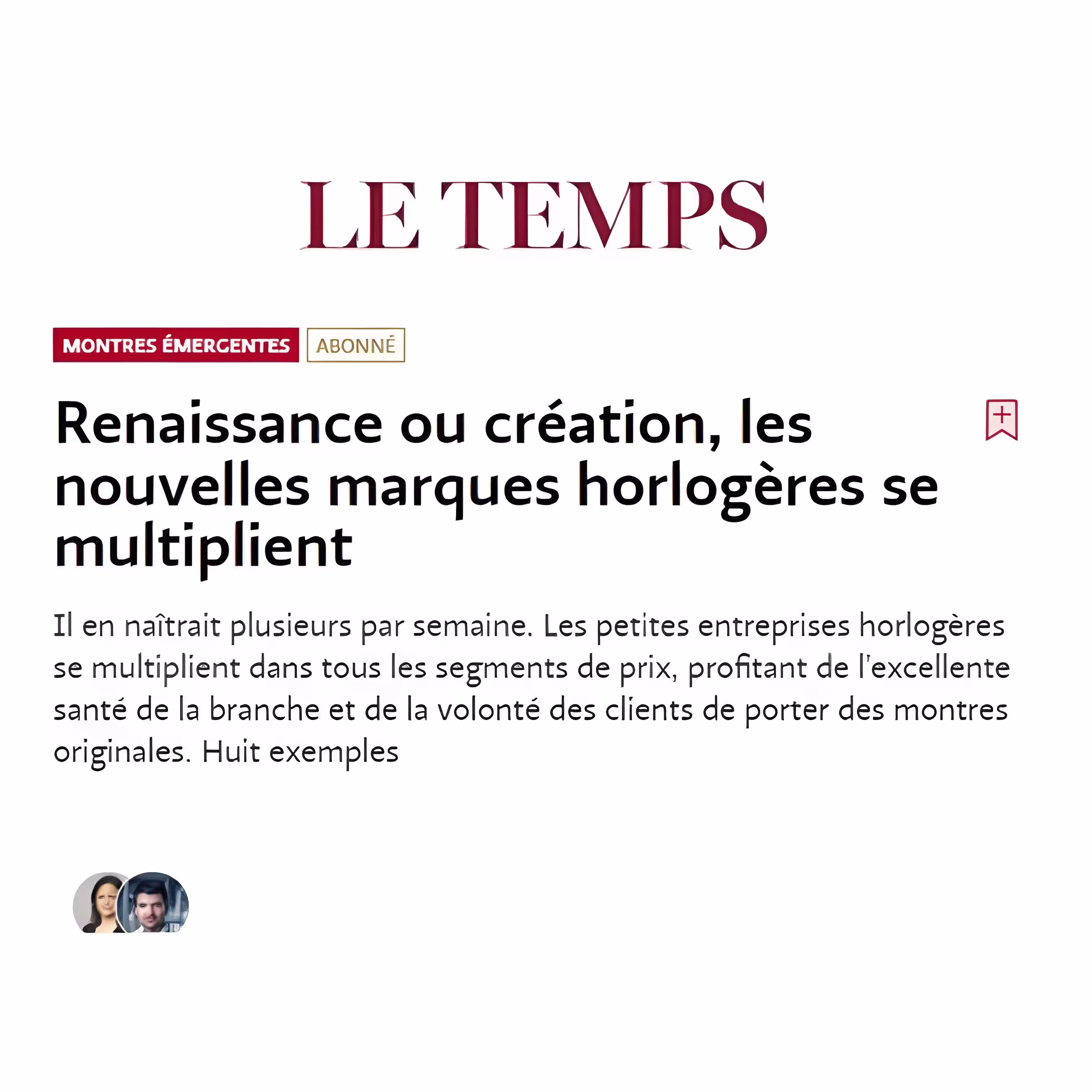 Le Temps la tradition familiale